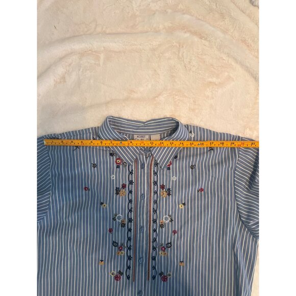 Vintage Koret City Blues Embroidered Button-Up Shirt - XL - Western Floral Strip - Picture 6 of 10